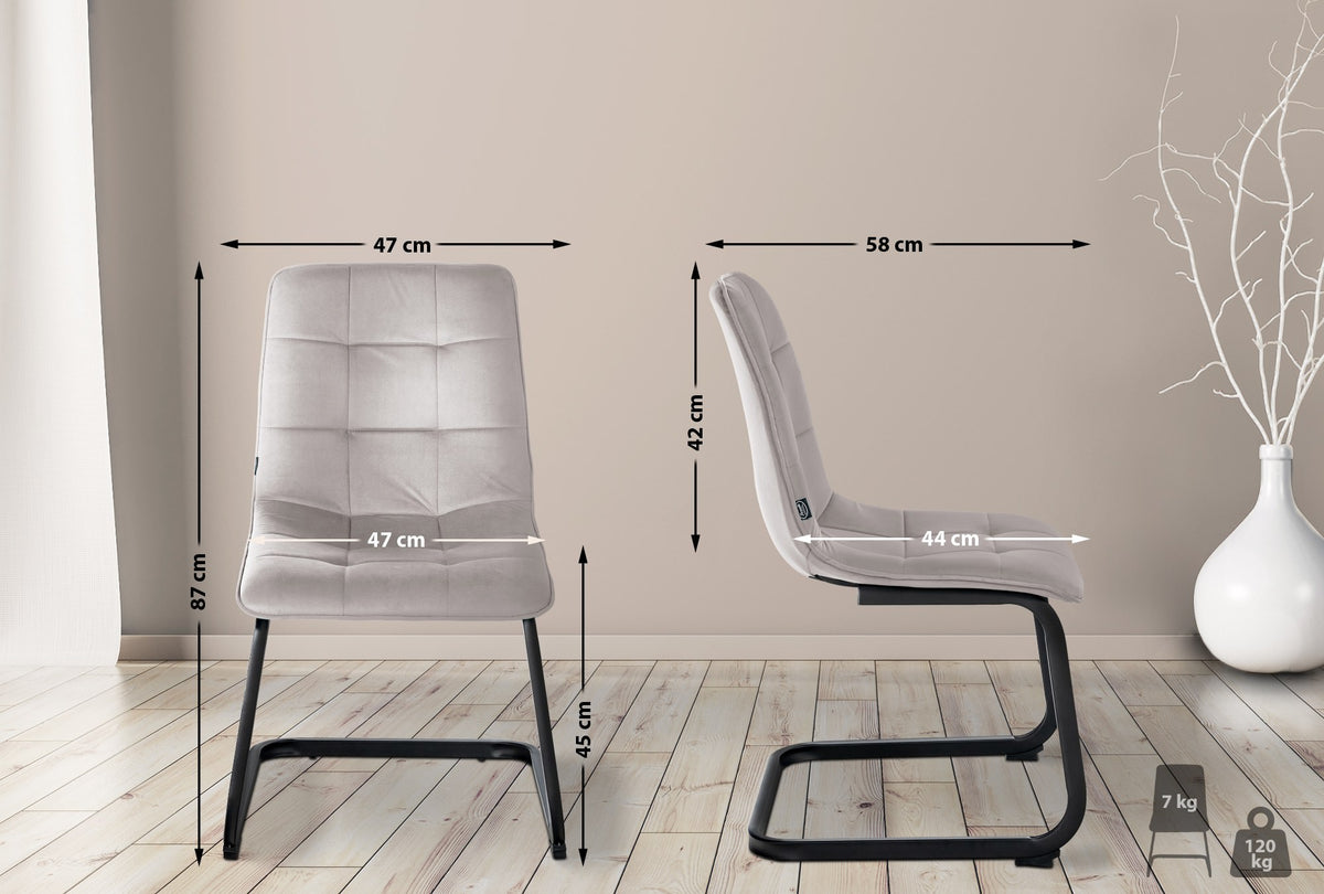 2er Set Esszimmerstuhl Vermont Samt – Ansicht 20