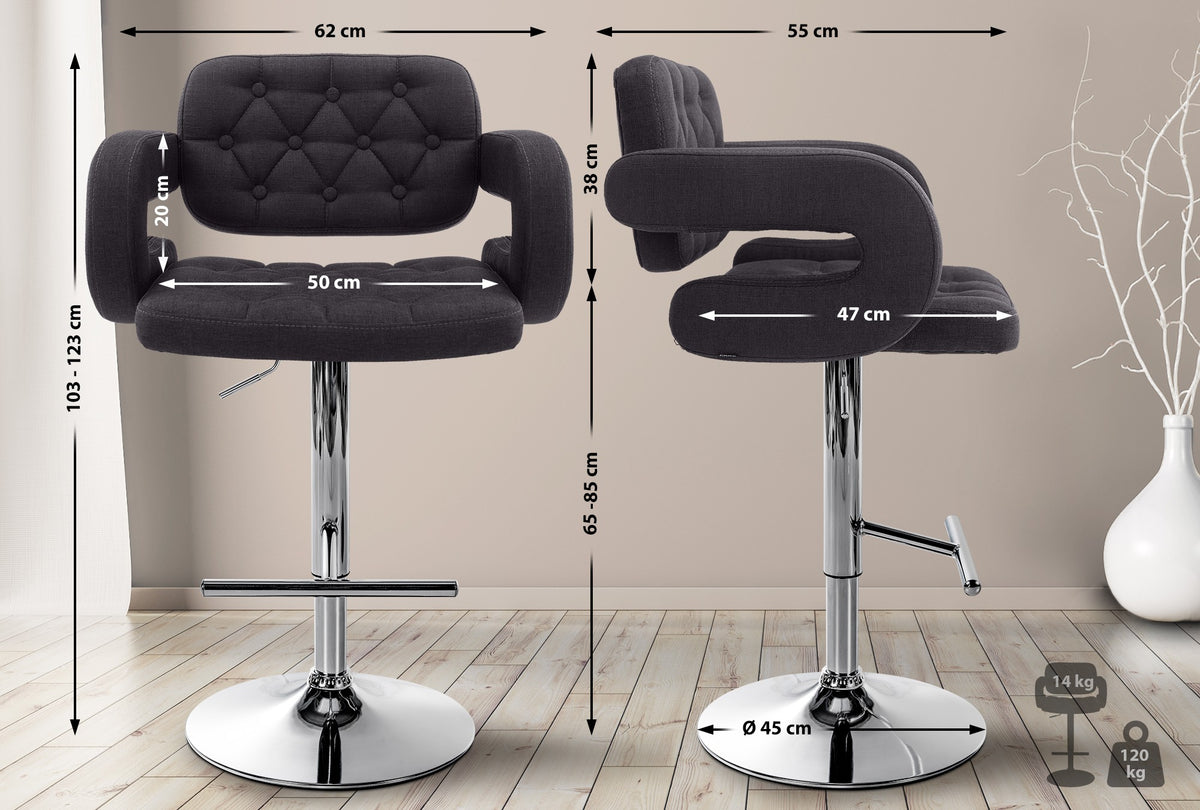 2er Set Barhocker Dublin Stoff C – Ansicht 2