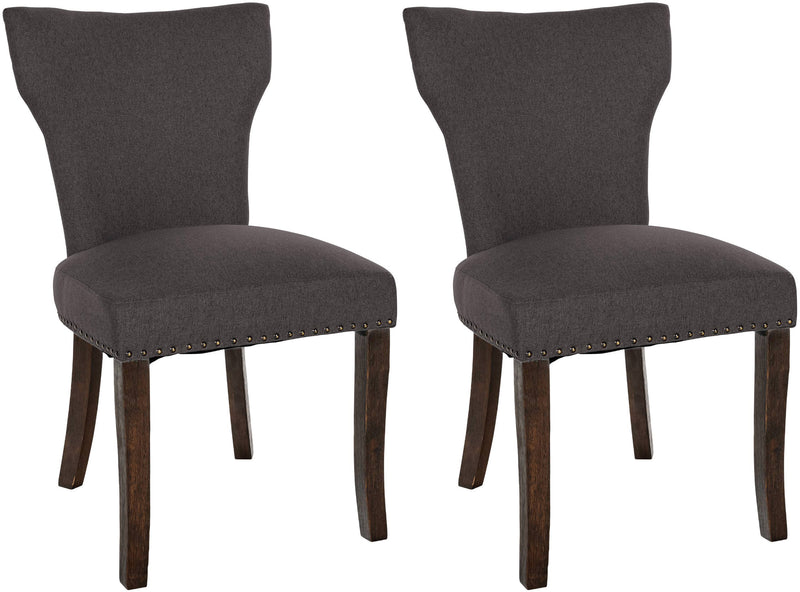 2er Set Esszimmerstuhl Zadar Stoff antik-dunkel