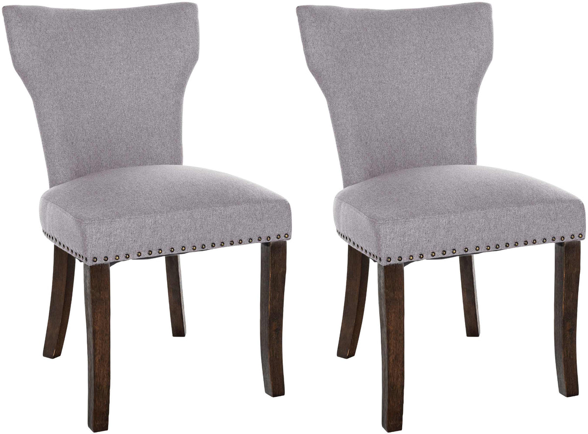 2er Set Esszimmerstuhl Zadar Stoff antik-dunkel – Ansicht 9