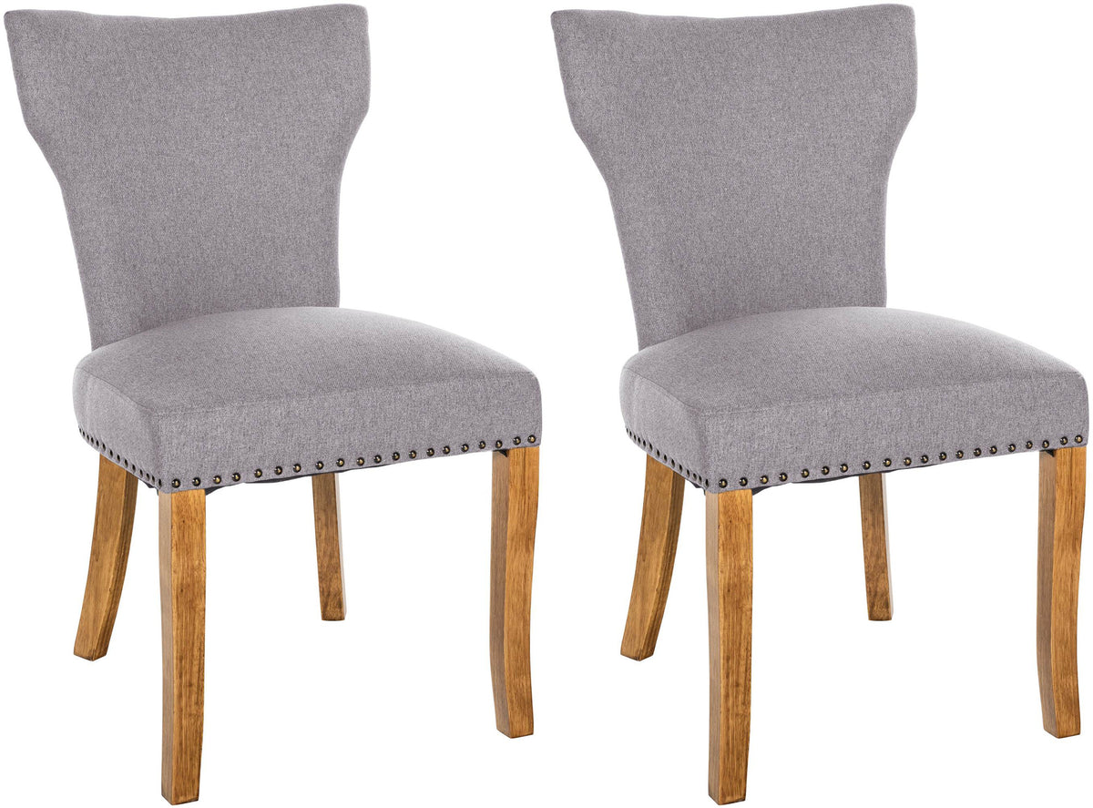 2er Set Esszimmerstuhl Zadar Stoff antik-hell – Ansicht 9