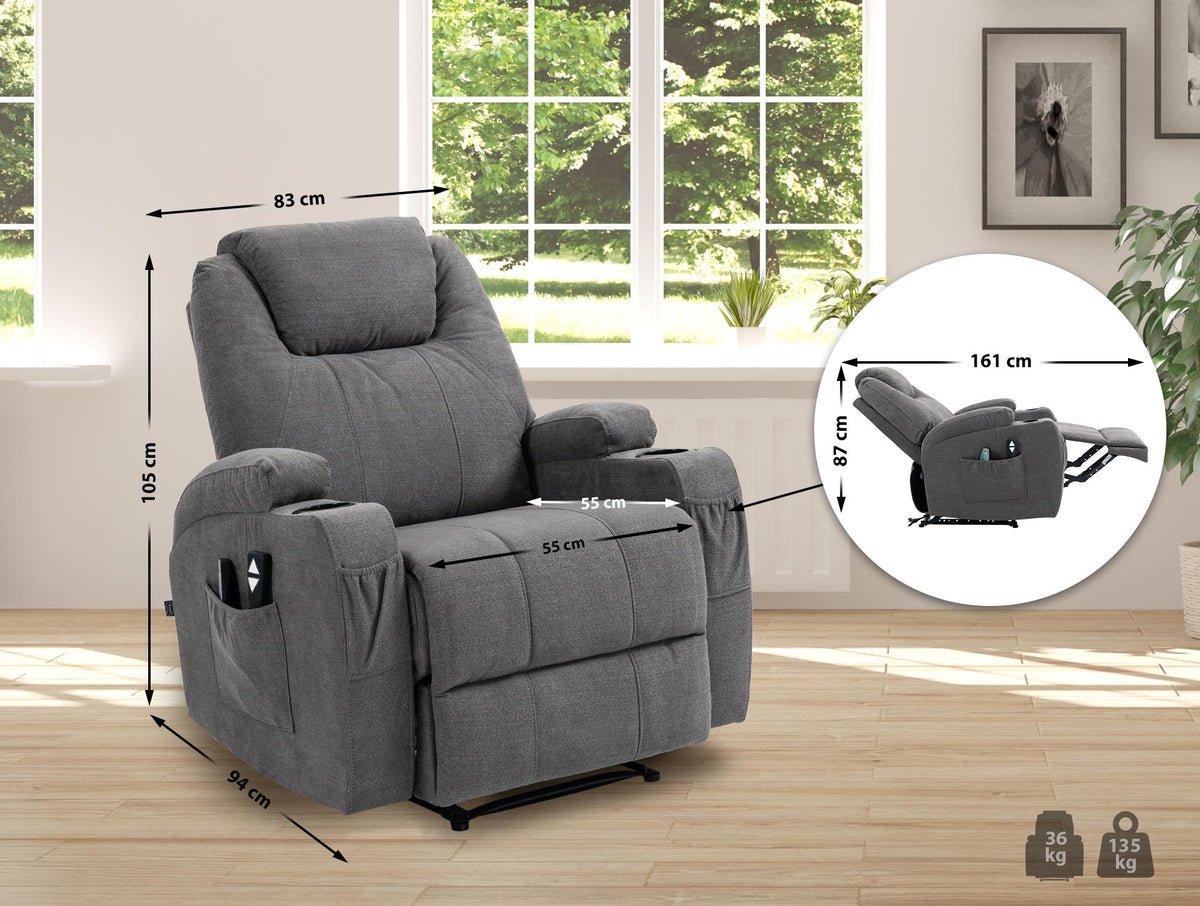 Sessel Hepler mit Massagefunktion Stoff – Ansicht 11
