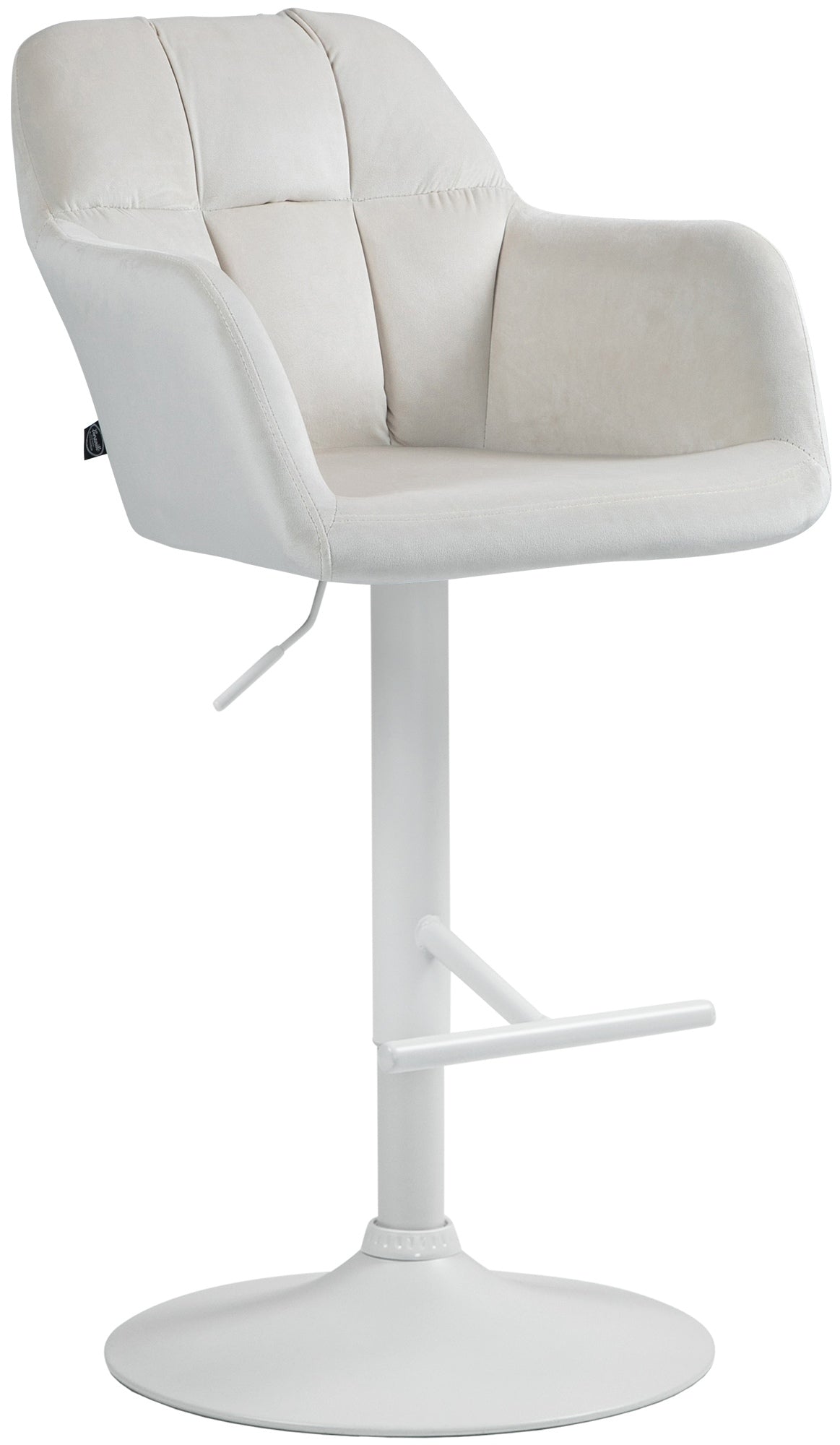 Barhocker Natoma Samt weiß