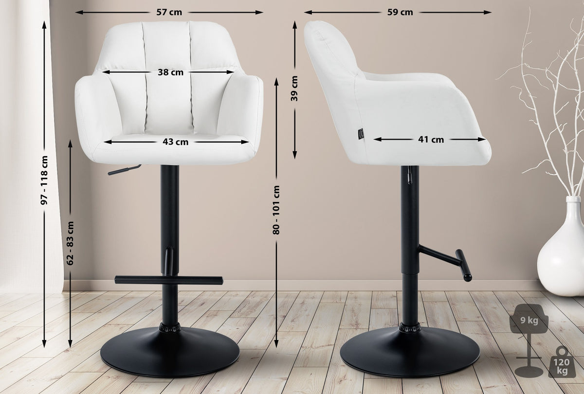 Barhocker Natoma Kunstleder schwarz – Ansicht 18
