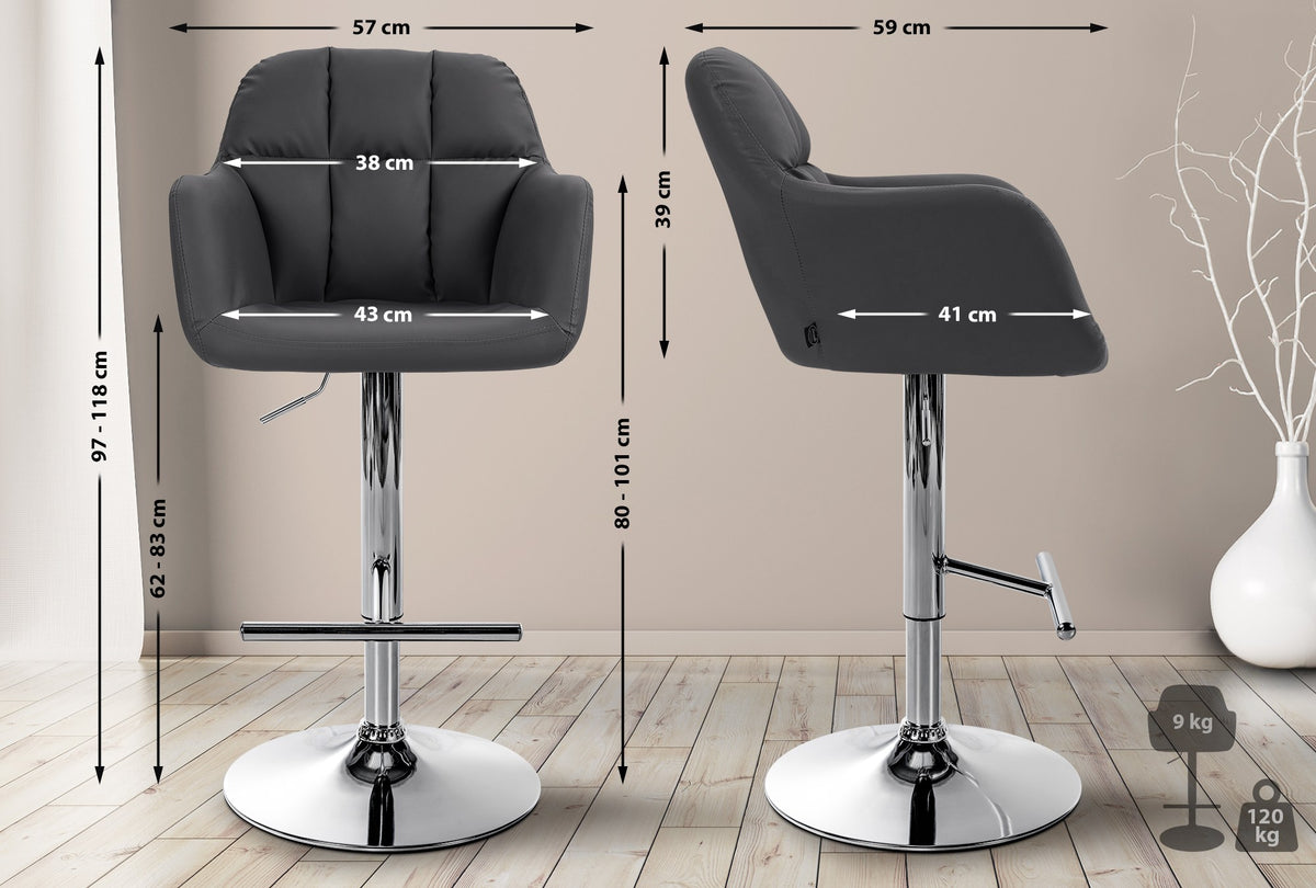 Barhocker Natoma Kunstleder chrom – Ansicht 2