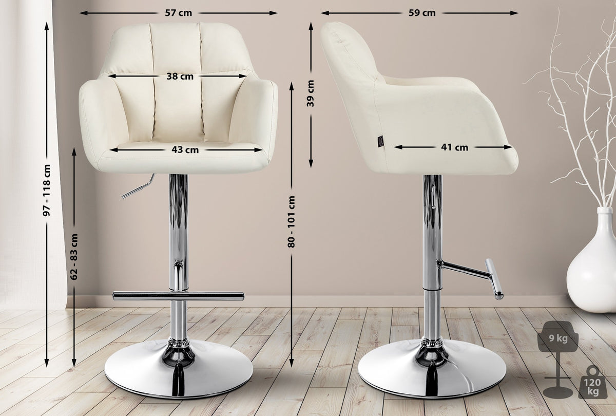 Barhocker Natoma Kunstleder chrom – Ansicht 10