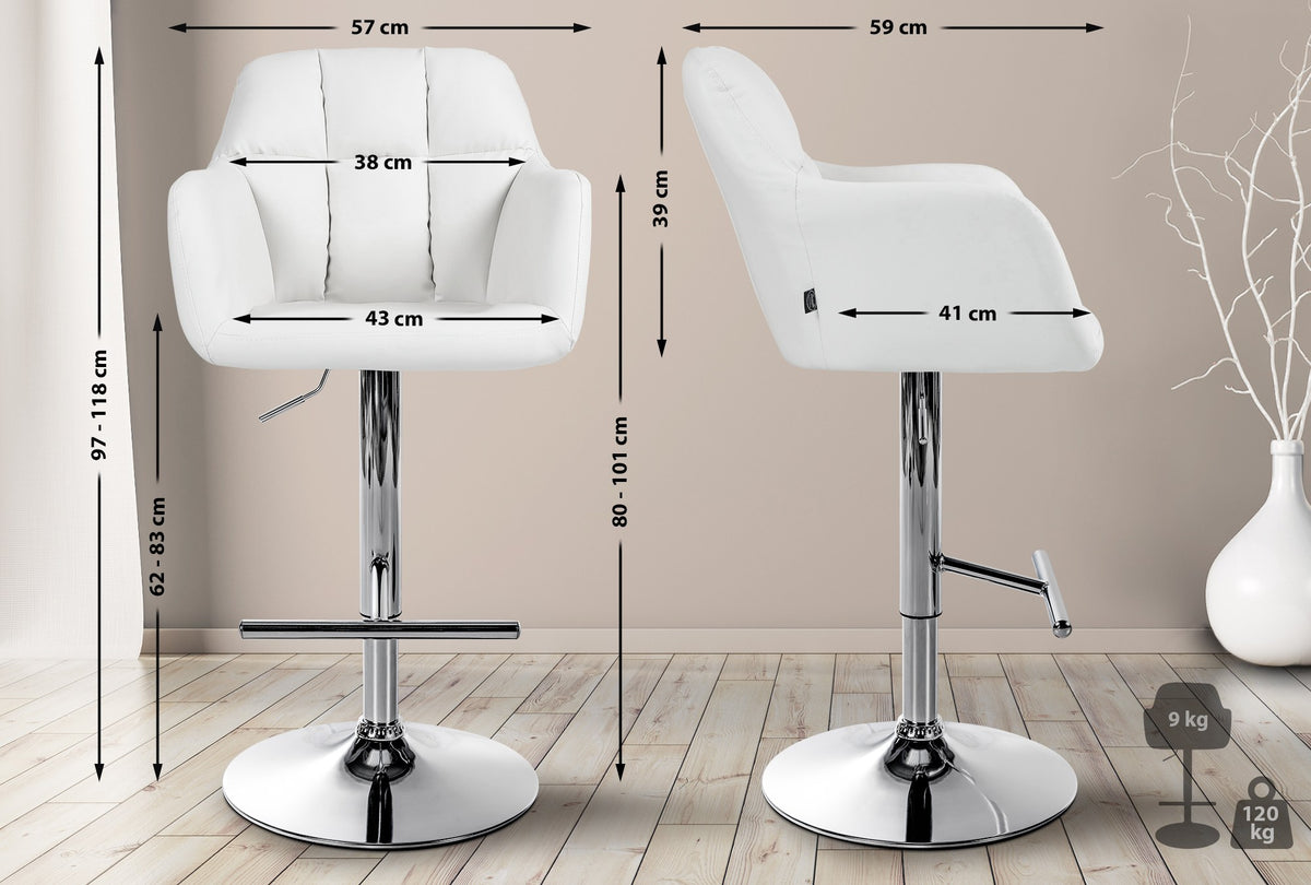 Barhocker Natoma Kunstleder chrom – Ansicht 18