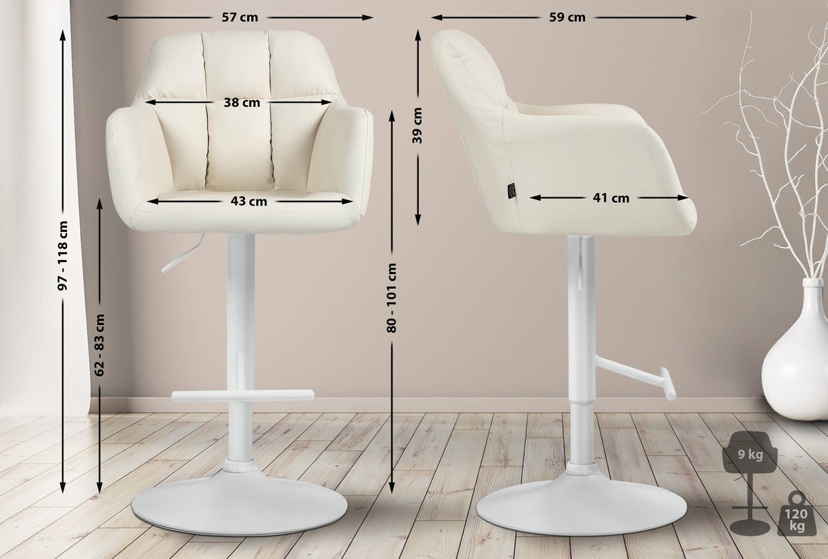 Barhocker Natoma Kunstleder weiß – Ansicht 10