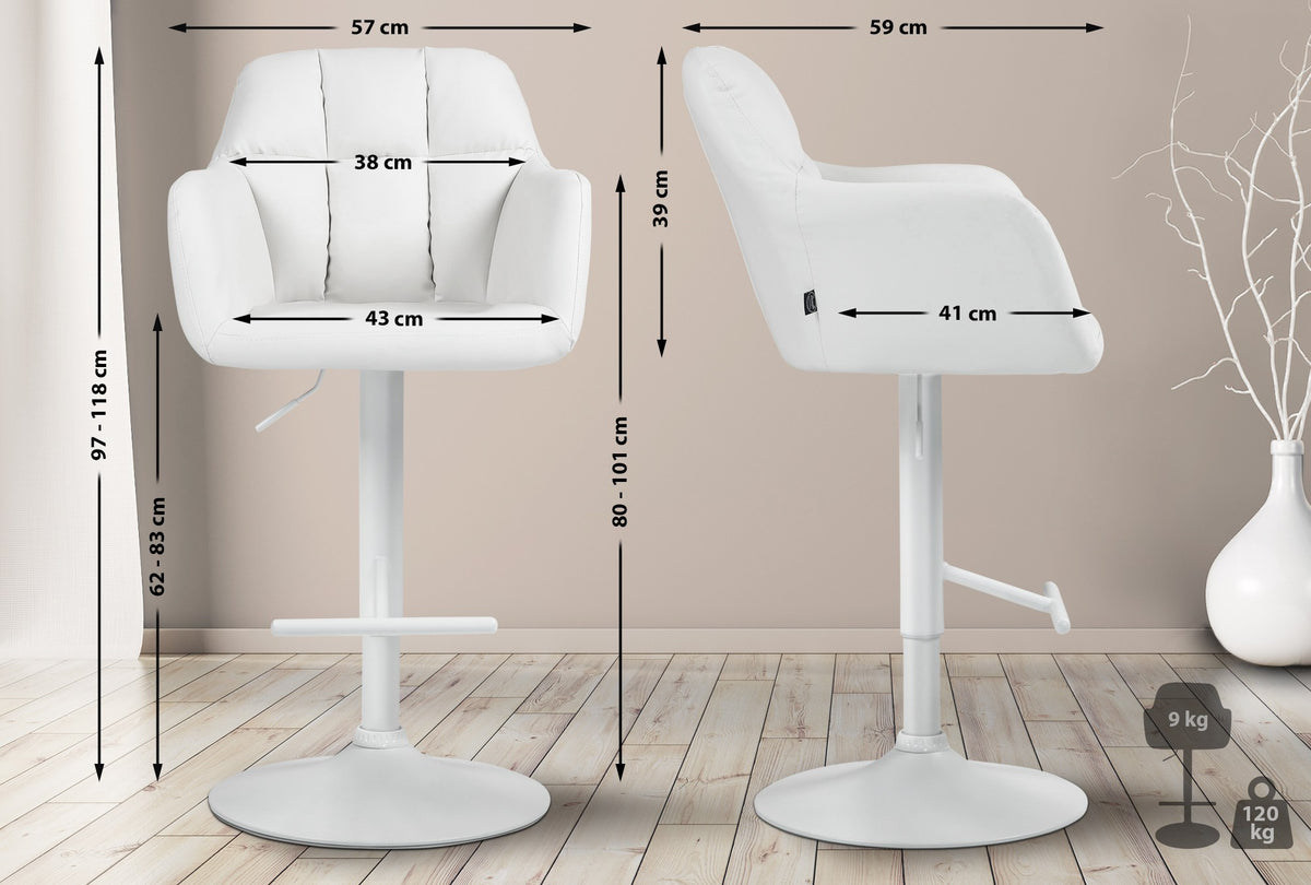 Barhocker Natoma Kunstleder weiß – Ansicht 18