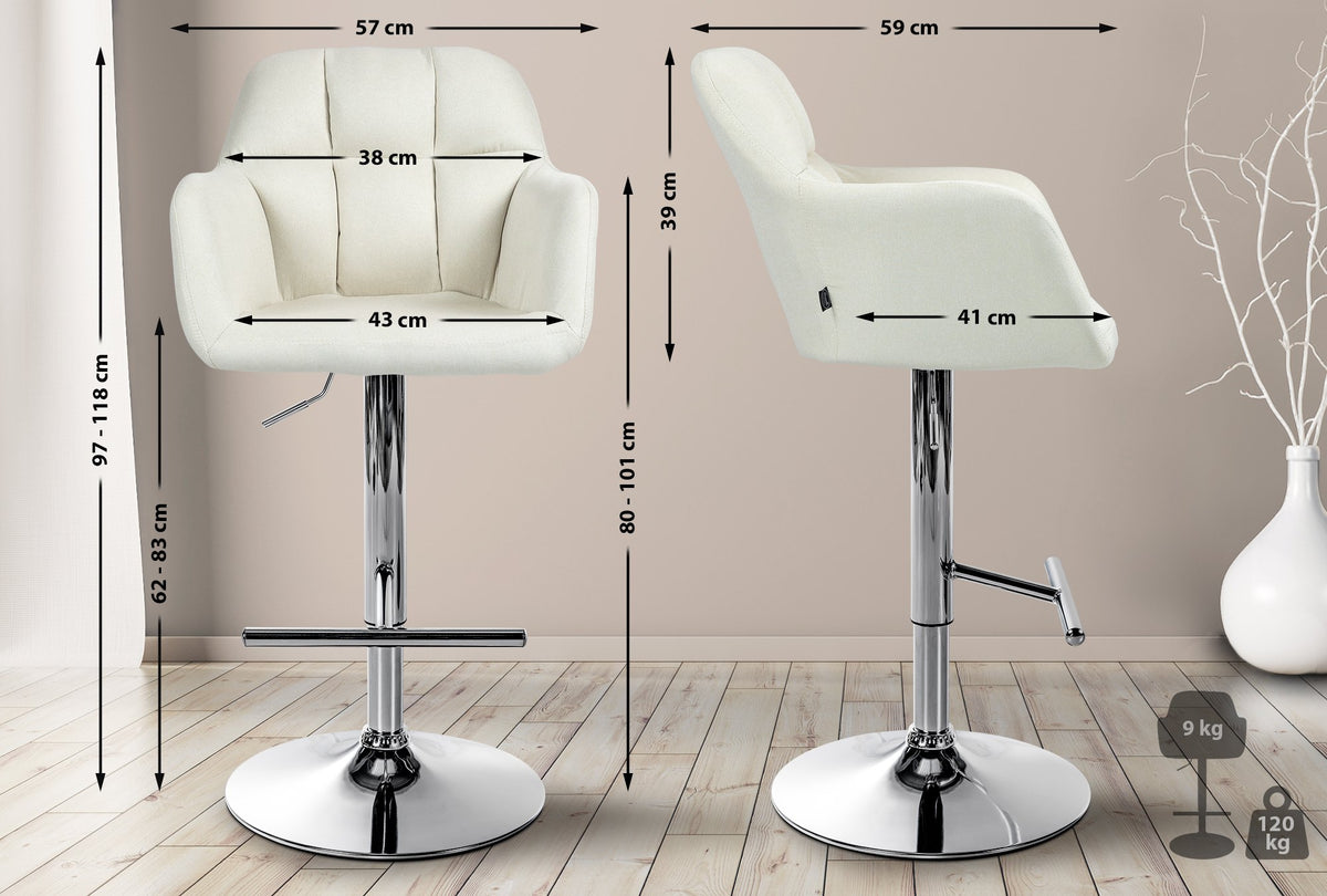 Barhocker Natoma Stoff chrom – Ansicht 2