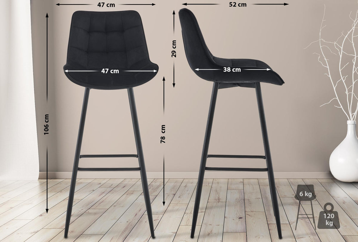 Barhocker Dartford Samt – Ansicht 16