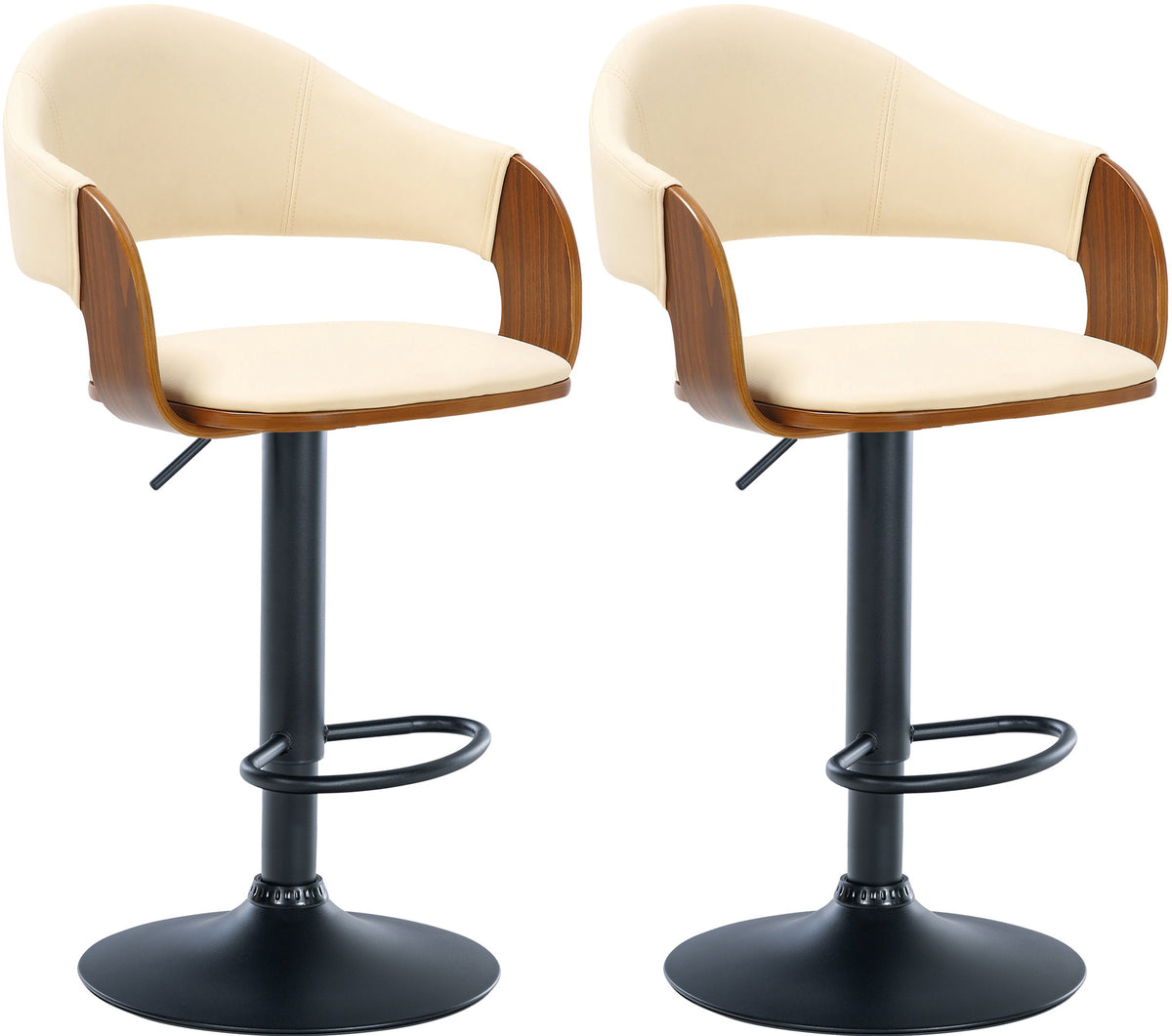 2er Set Barhocker Nilse Kunstleder schwarz