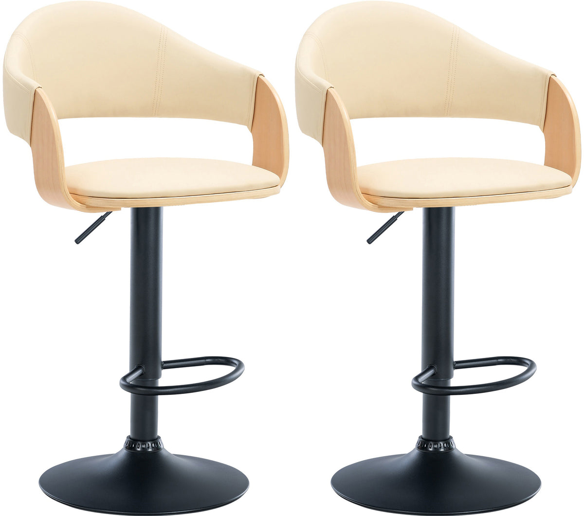 2er Set Barhocker Nilse Kunstleder schwarz – Ansicht 13