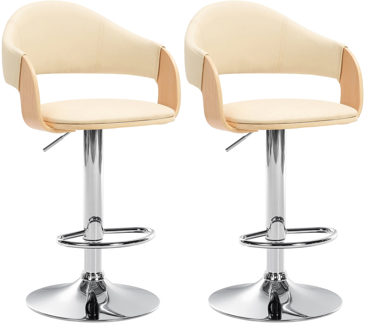 2er Set Barhocker Nilse Kunstleder chrom – Ansicht 13