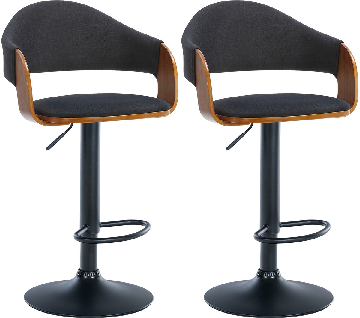 2er Set Barhocker Nilse Stoff schwarz