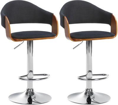 2er Set Barhocker Nilse Stoff chrom