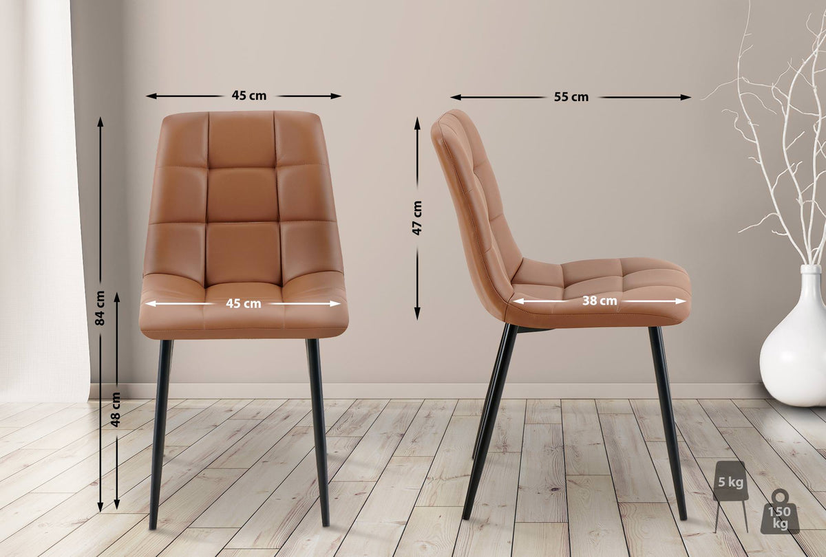 4er Set Esszimmerstuhl Antibes Kunstleder – Ansicht 9