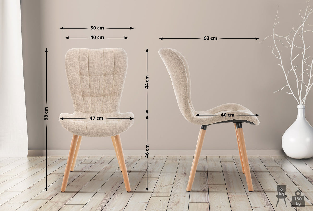 2er Set Stuhl Elda Stoff – Ansicht 10