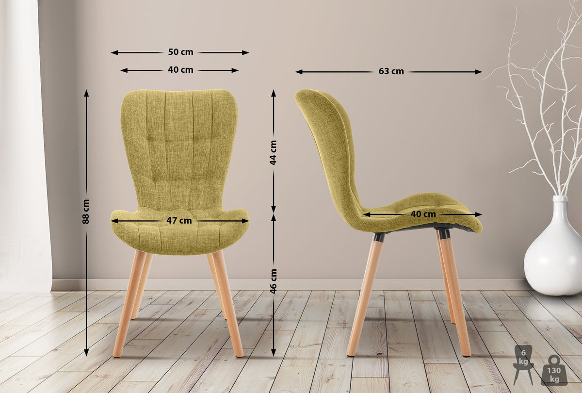 2er Set Stuhl Elda Stoff – Ansicht 18