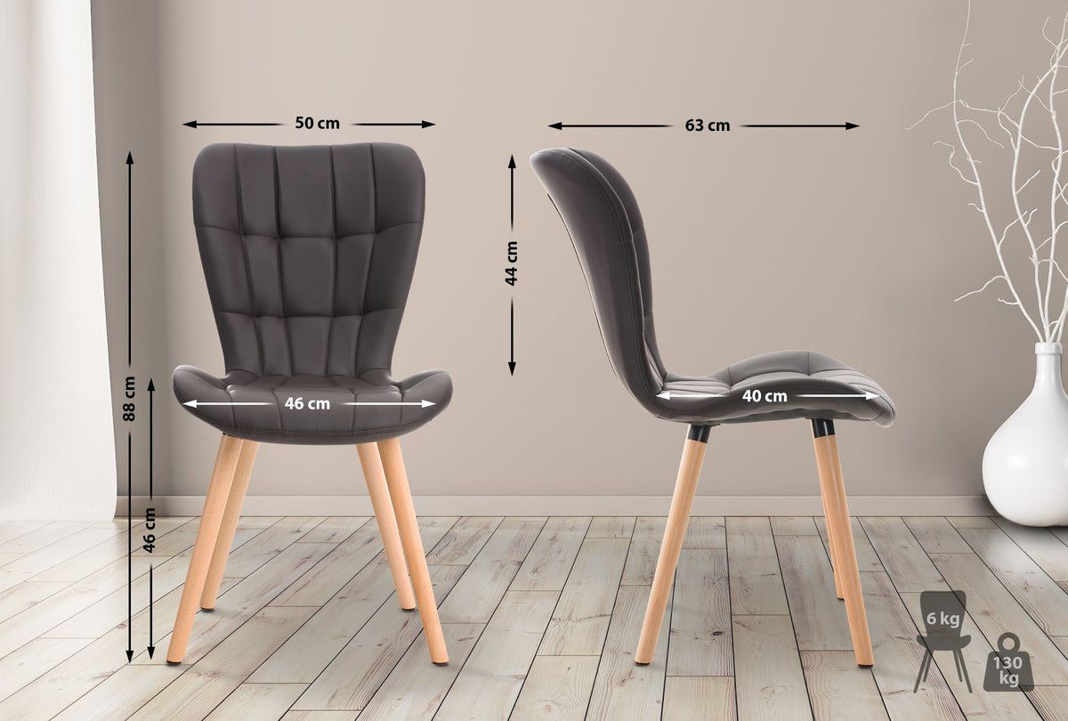 2er Set Stuhl Elda Kunstleder – Ansicht 2