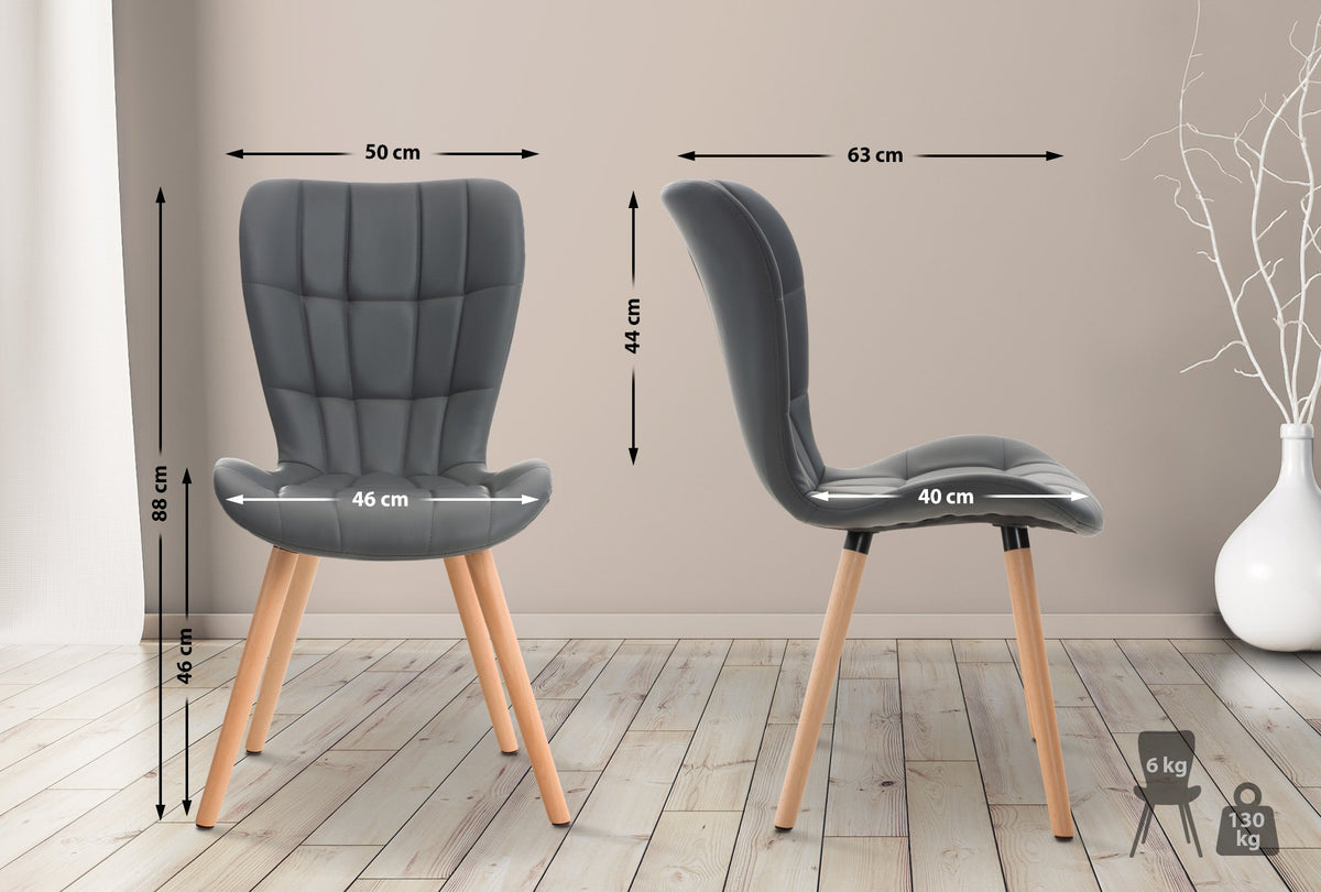 2er Set Stuhl Elda Kunstleder – Ansicht 18