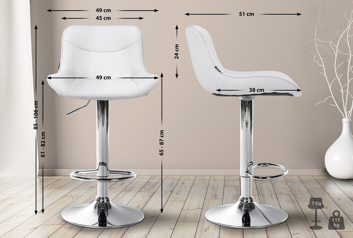 Barhocker Vonore Kunstleder chrom – Ansicht 2