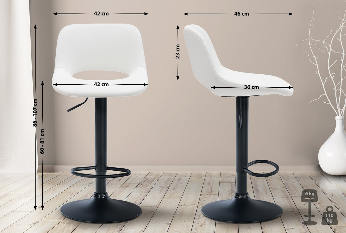 Barhocker Camden Kunstleder schwarz – Ansicht 2