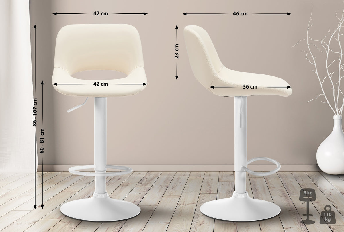 Barhocker Camden Kunstleder weiß – Ansicht 20