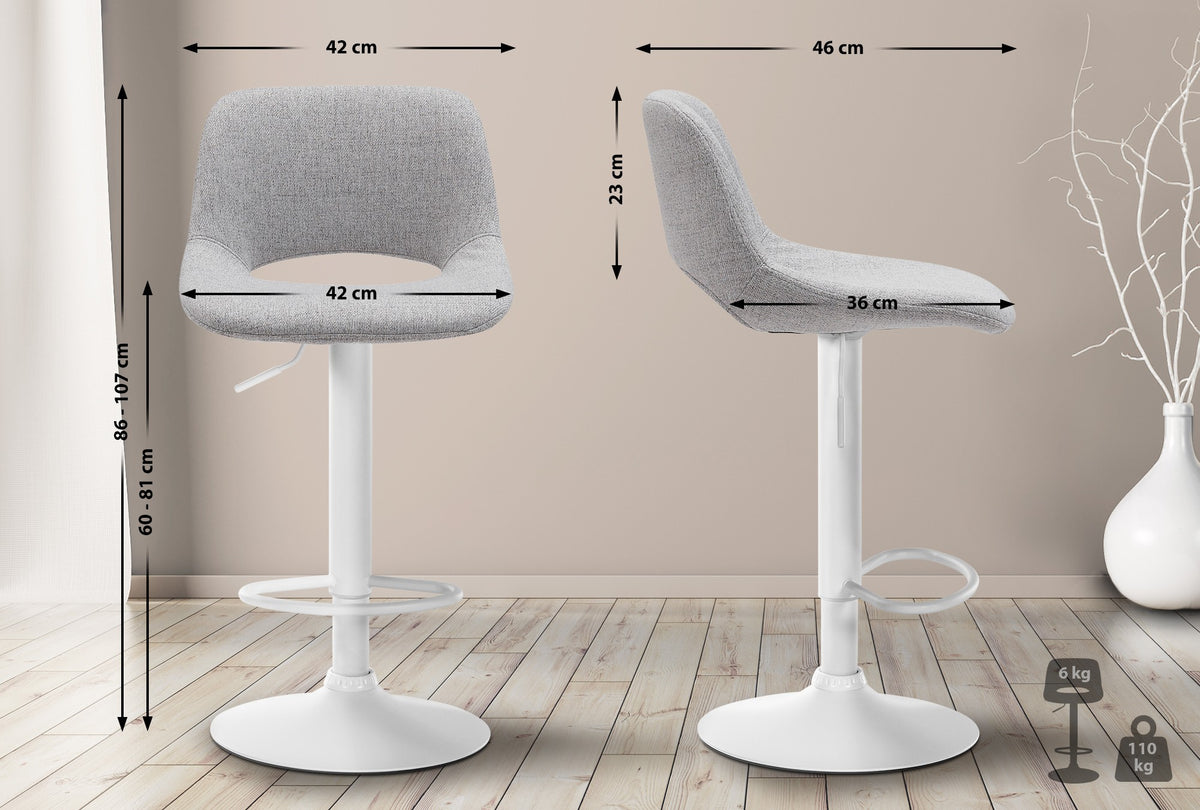 Barhocker Camden Stoff weiß – Ansicht 8