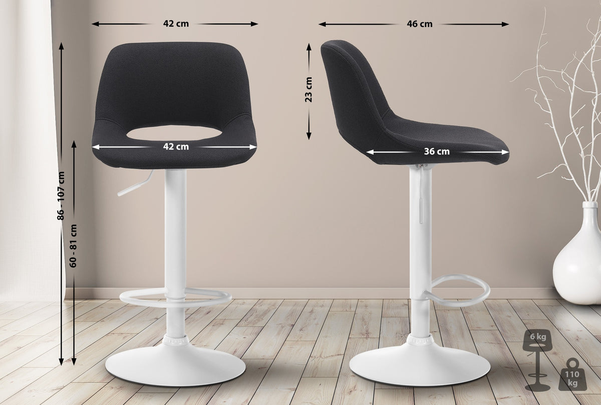 Barhocker Camden Stoff weiß – Ansicht 14