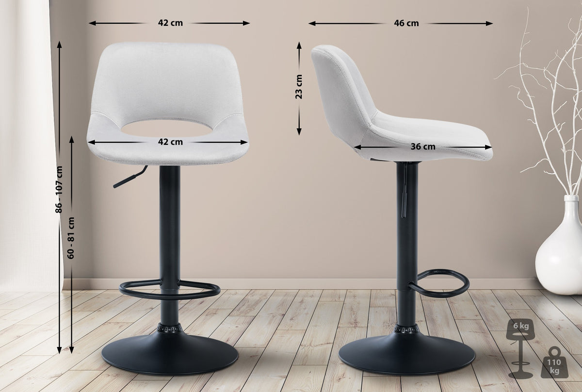Barhocker Camden Samt schwarz – Ansicht 20