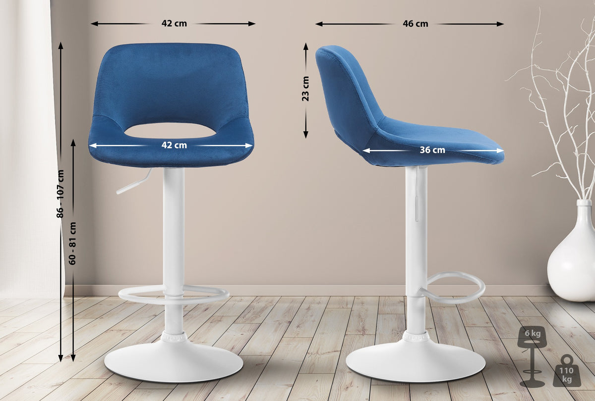 Barhocker Camden Samt weiß – Ansicht 8