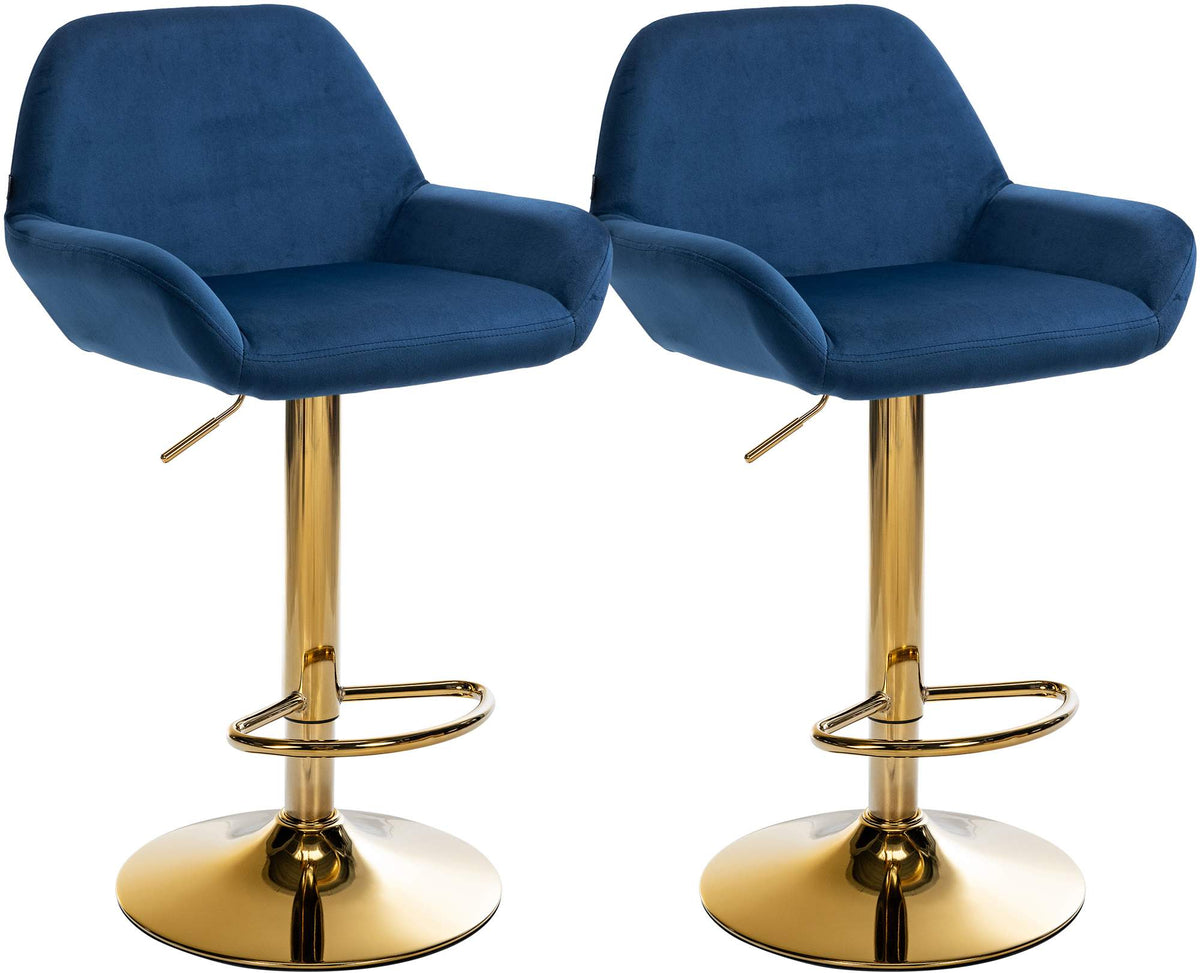 2er Set Barhocker Braga Gold Samt – Ansicht 11