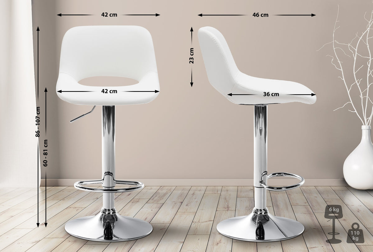 2er Set Barhocker Camden Kunstleder chrom – Ansicht 20