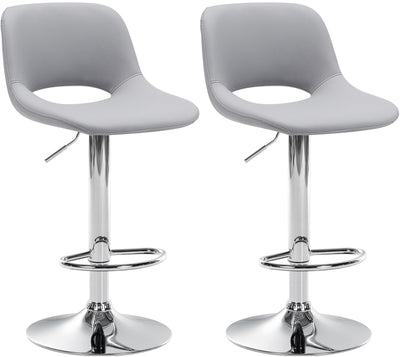 2er Set Barhocker Camden Kunstleder chrom