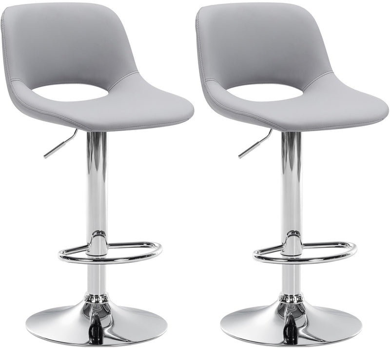 2er Set Barhocker Camden Kunstleder chrom