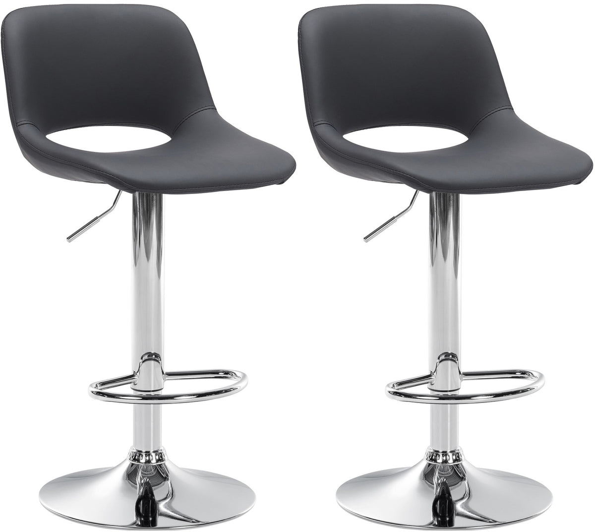 2er Set Barhocker Camden Kunstleder chrom – Ansicht 7