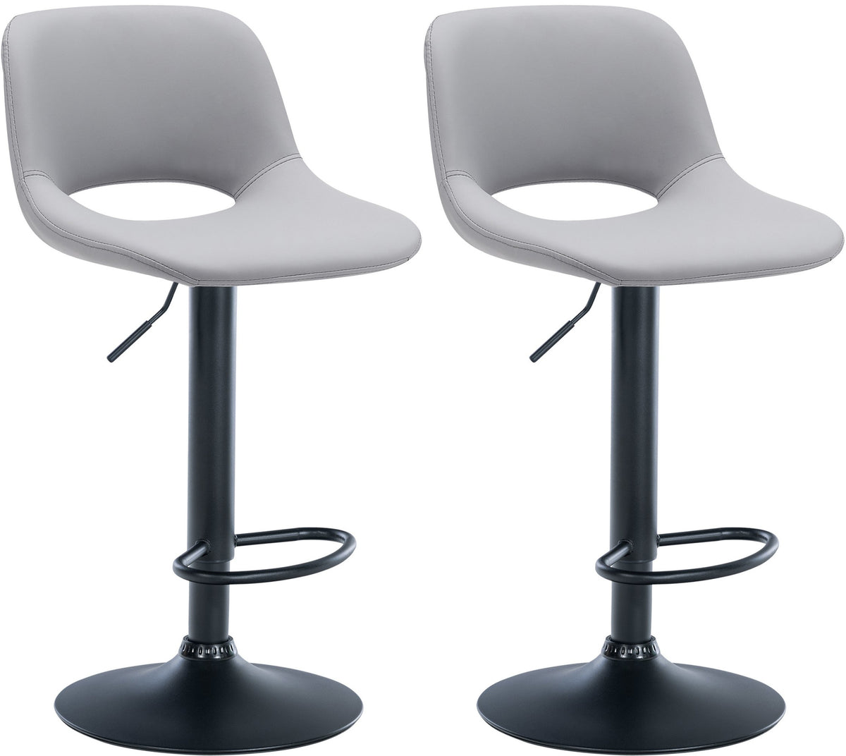 2er Set Barhocker Camden Kunstleder schwarz – Ansicht 7