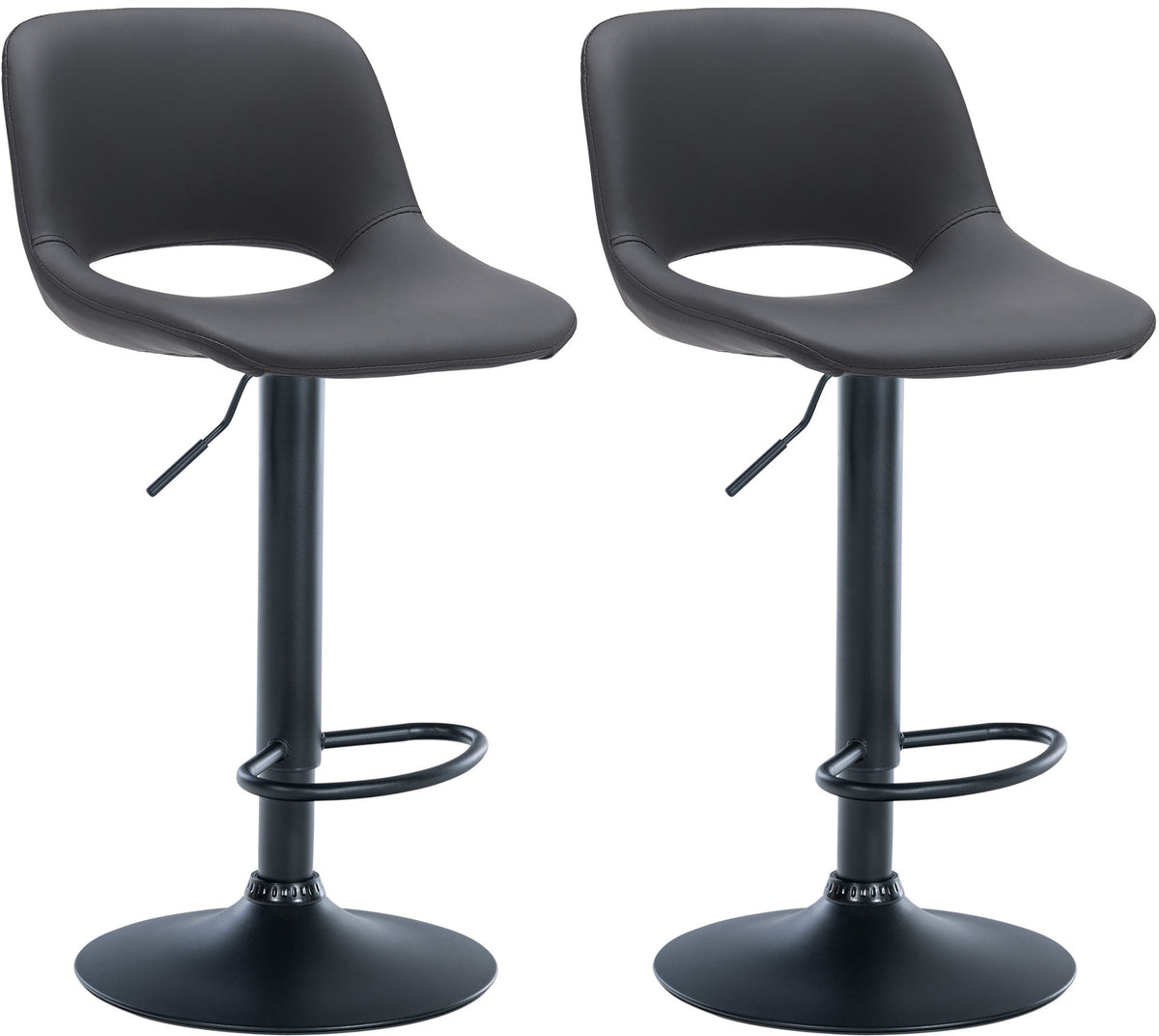 2er Set Barhocker Camden Kunstleder schwarz – Ansicht 13