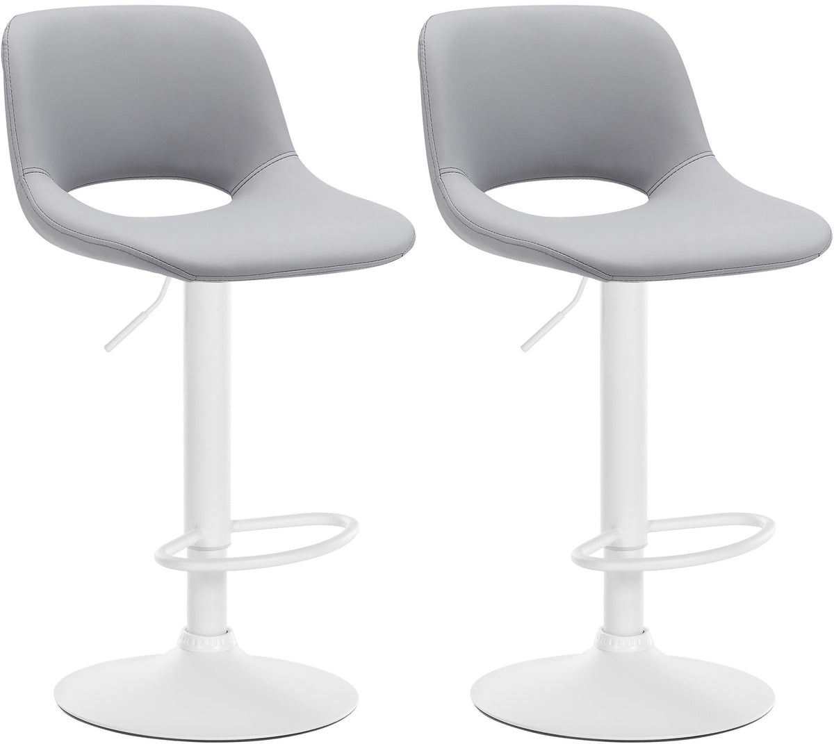 2er Set Barhocker Camden Kunstleder weiß – Ansicht 7