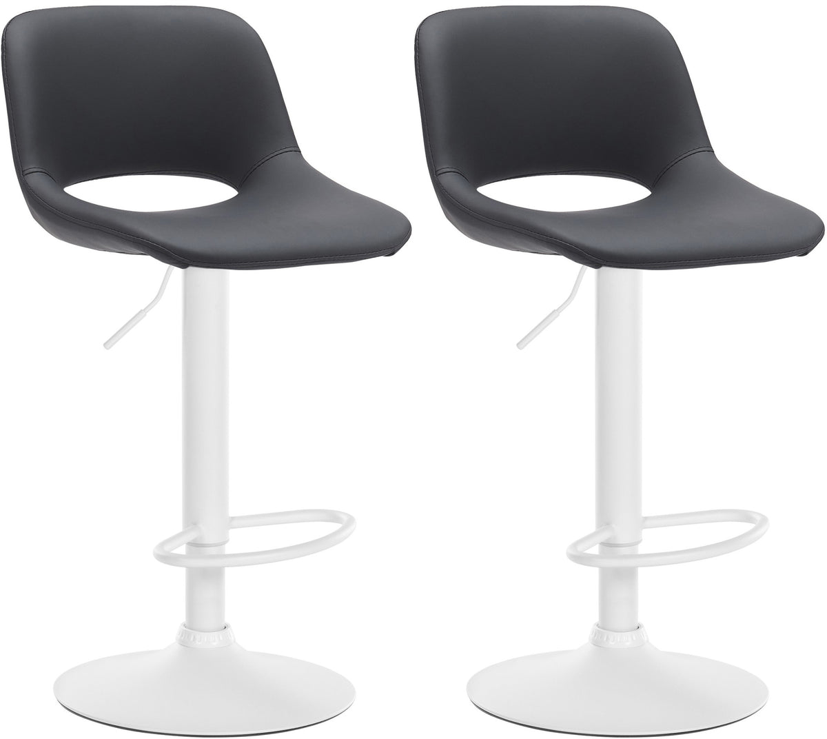 2er Set Barhocker Camden Kunstleder weiß – Ansicht 13