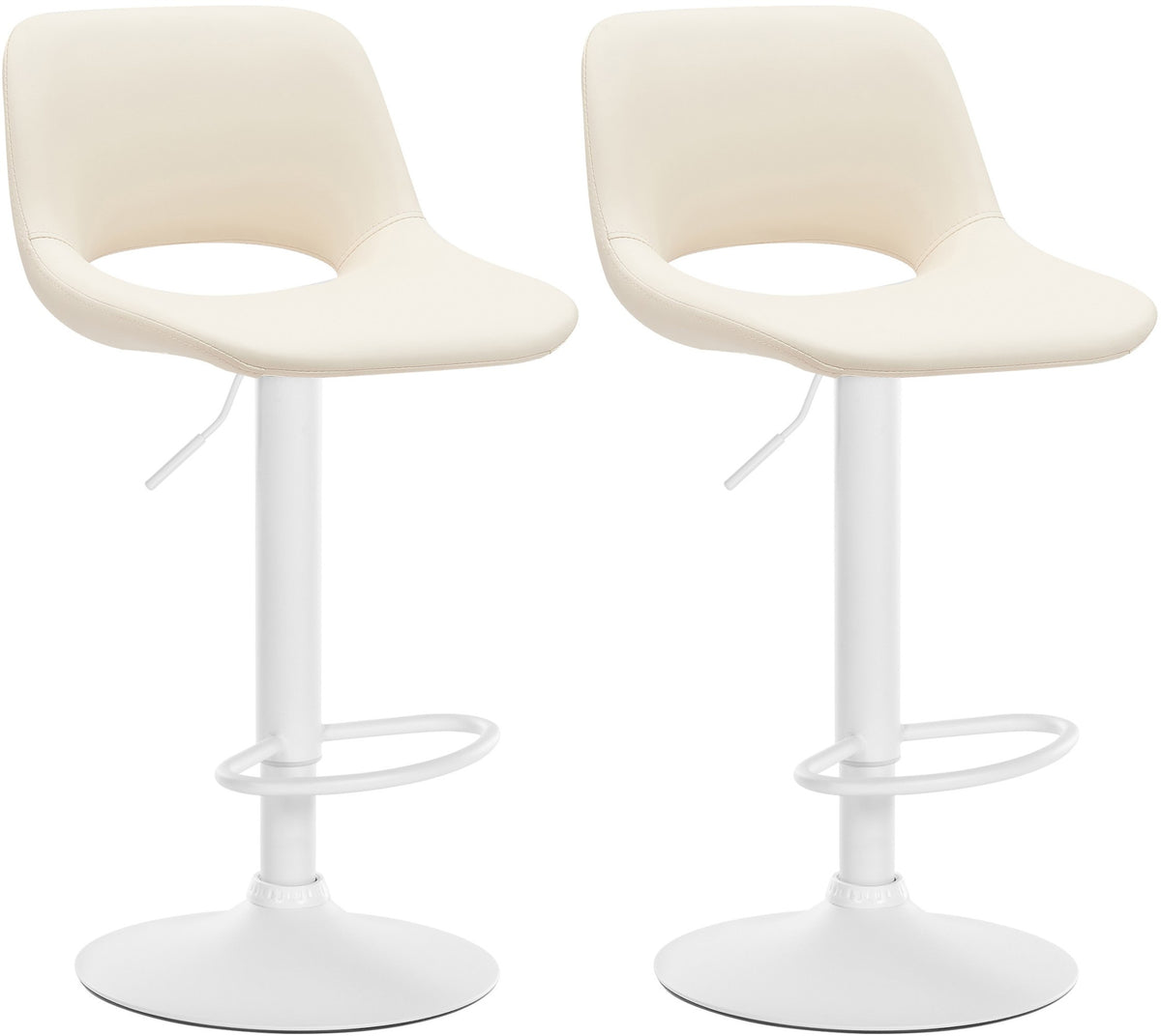 2er Set Barhocker Camden Kunstleder weiß – Ansicht 19