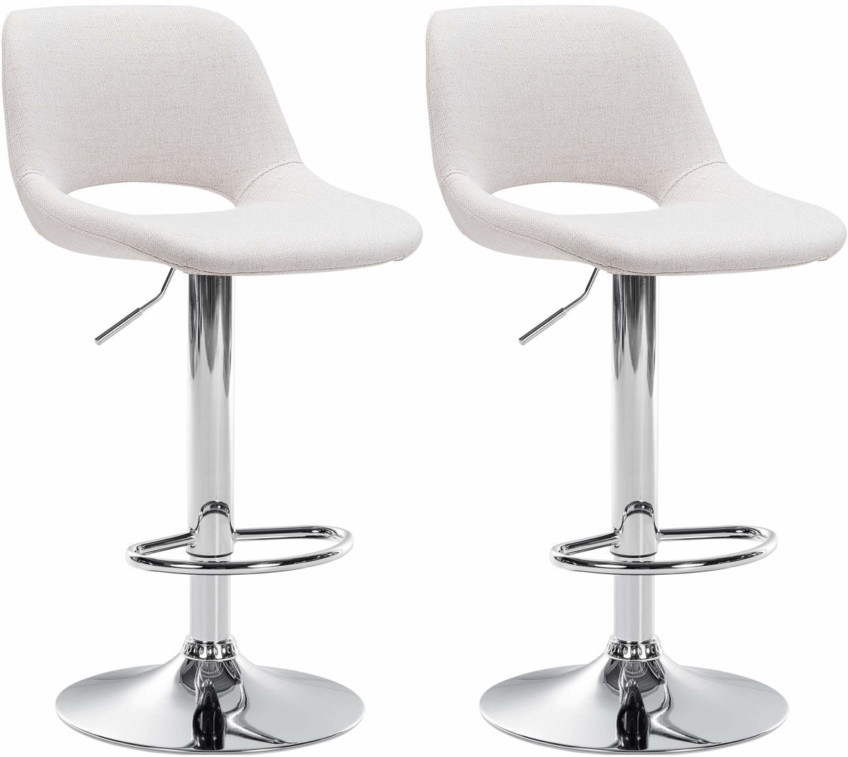 2er Set Barhocker Camden Stoff chrom