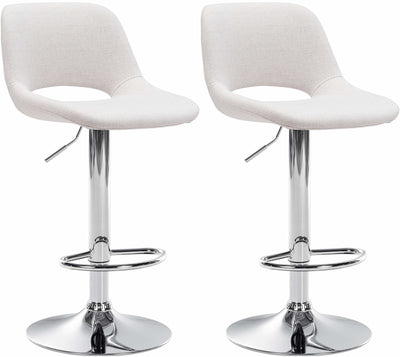 2er Set Barhocker Camden Stoff chrom