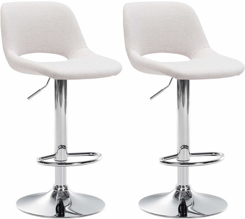 2er Set Barhocker Camden Stoff chrom