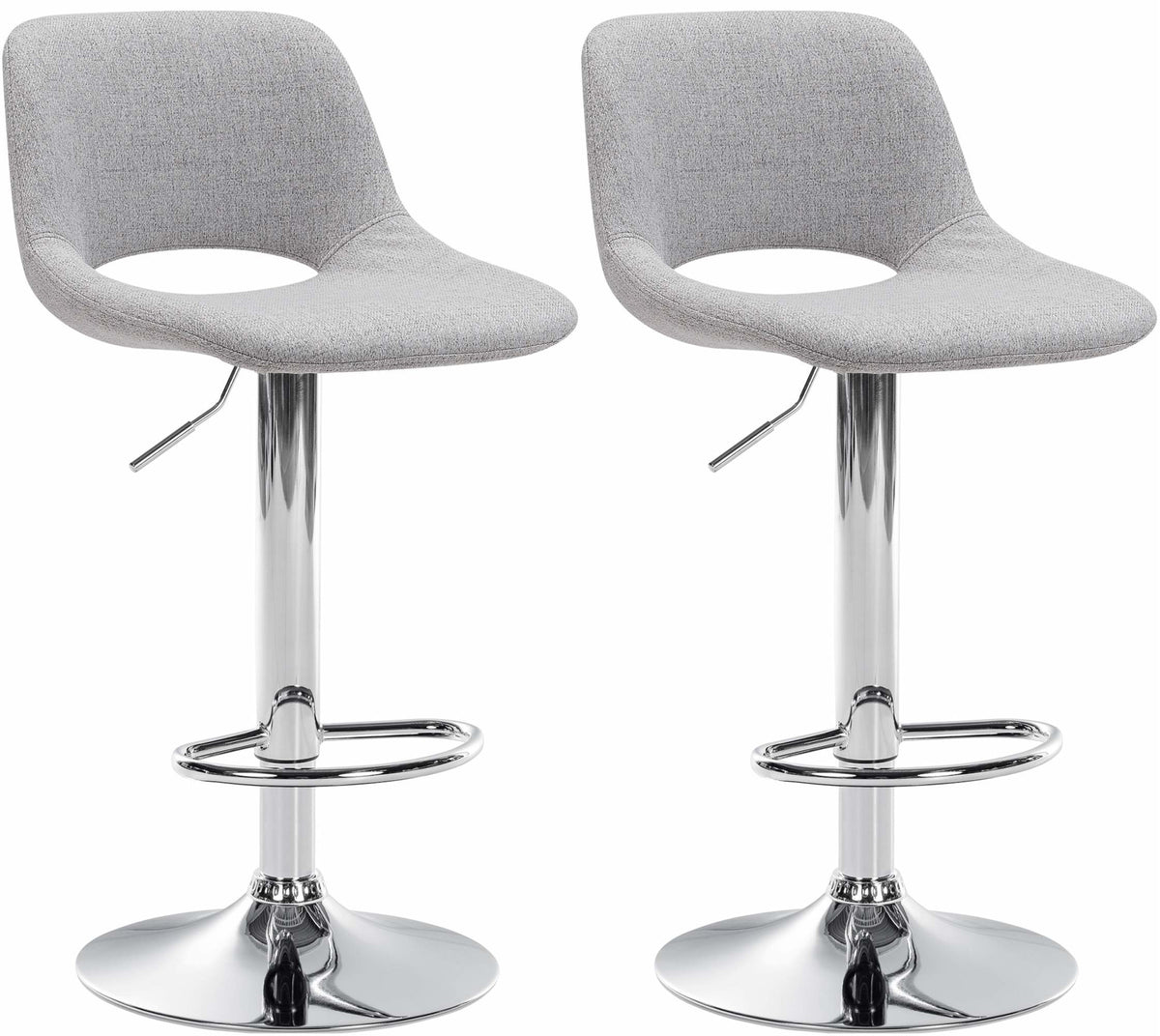 2er Set Barhocker Camden Stoff chrom – Ansicht 7