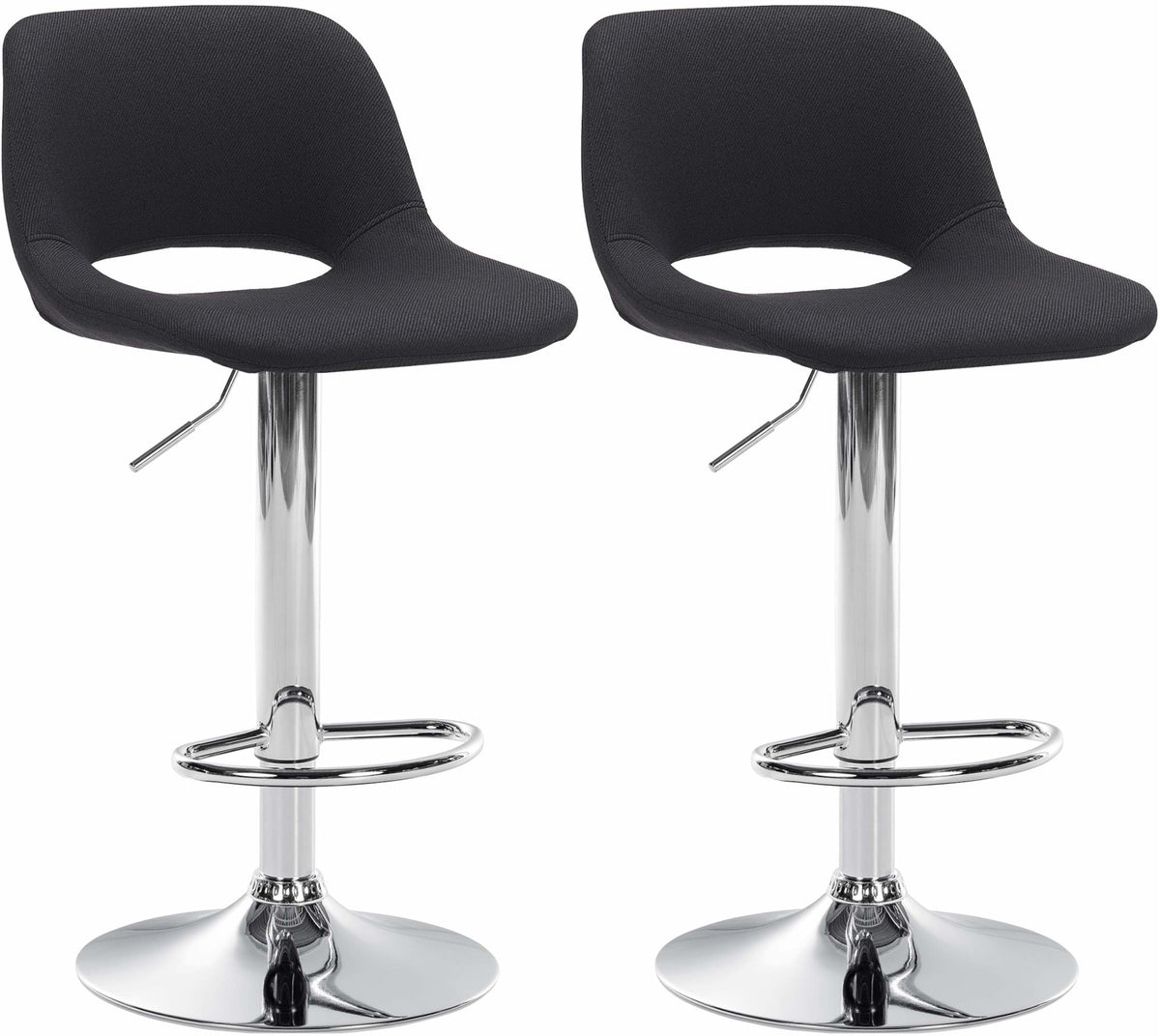 2er Set Barhocker Camden Stoff chrom – Ansicht 13