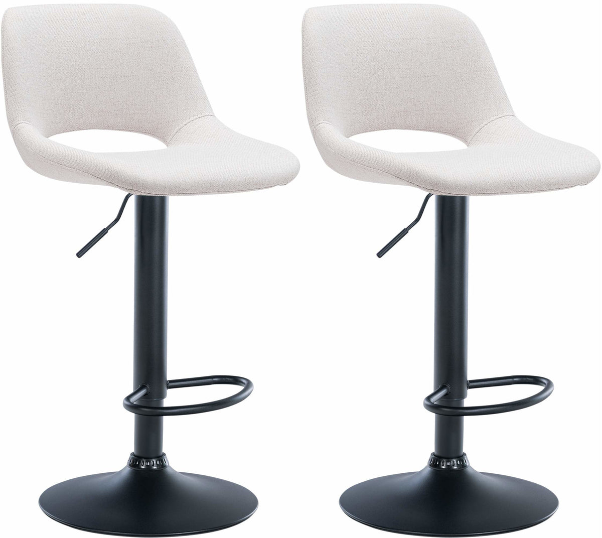 2er Set Barhocker Camden Stoff schwarz