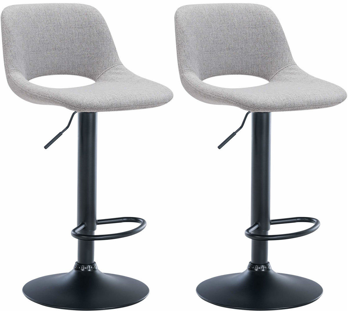 2er Set Barhocker Camden Stoff schwarz – Ansicht 7