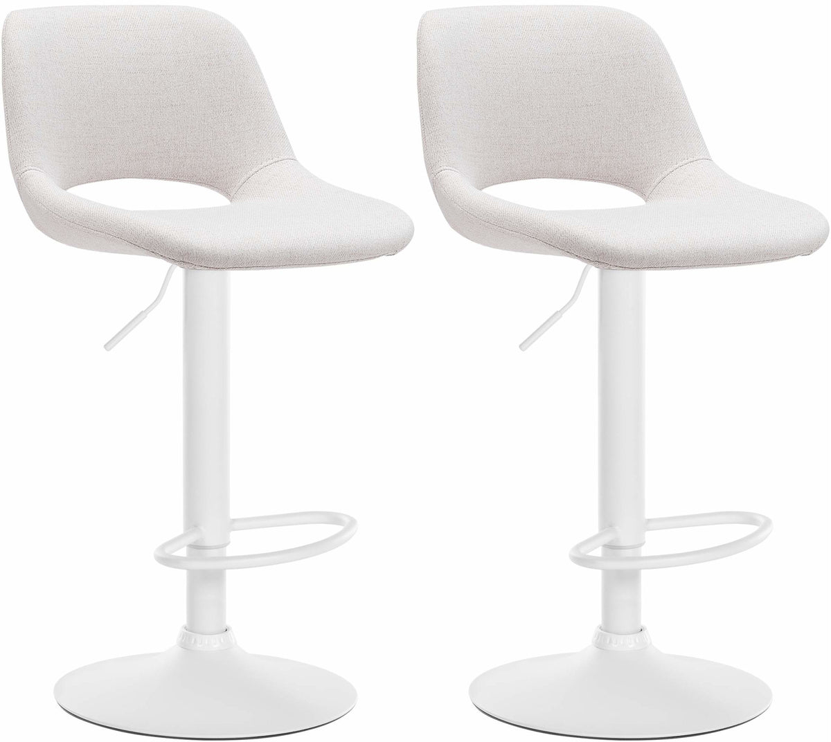 2er Set Barhocker Camden Stoff weiß